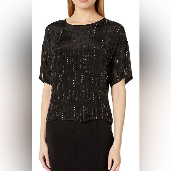 Velvet by Graham & Spencer Jonelle Beaded Viscose Blouse - Picture 1 of 13
